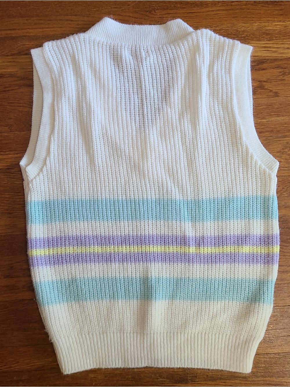 Vtg 90s pastel pullover sweater cardigan 16 Pastel academia twee tennis preppy - Picture 4 of 6
